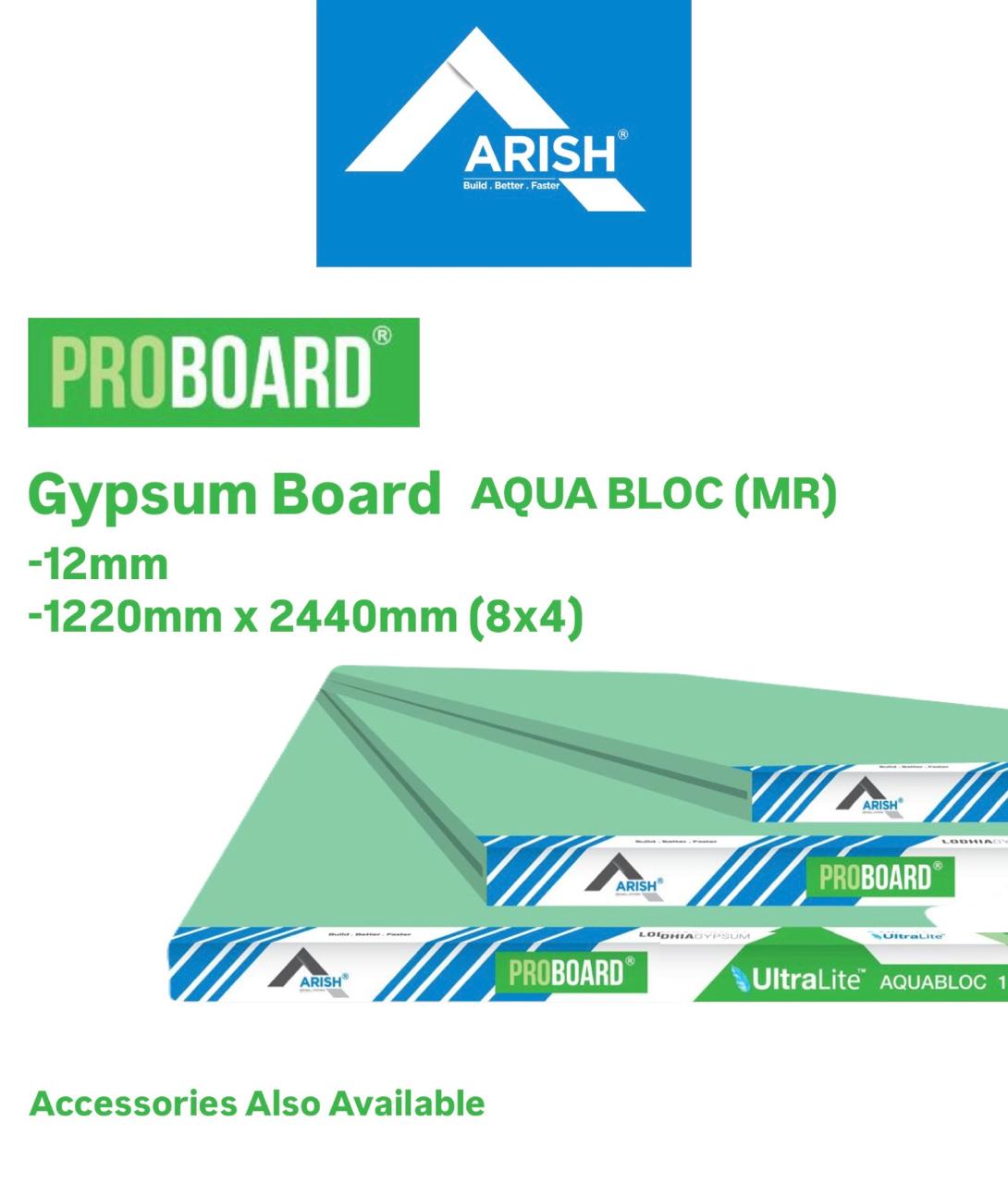 Arish Gypsum Board Aqua Bloc (MR)