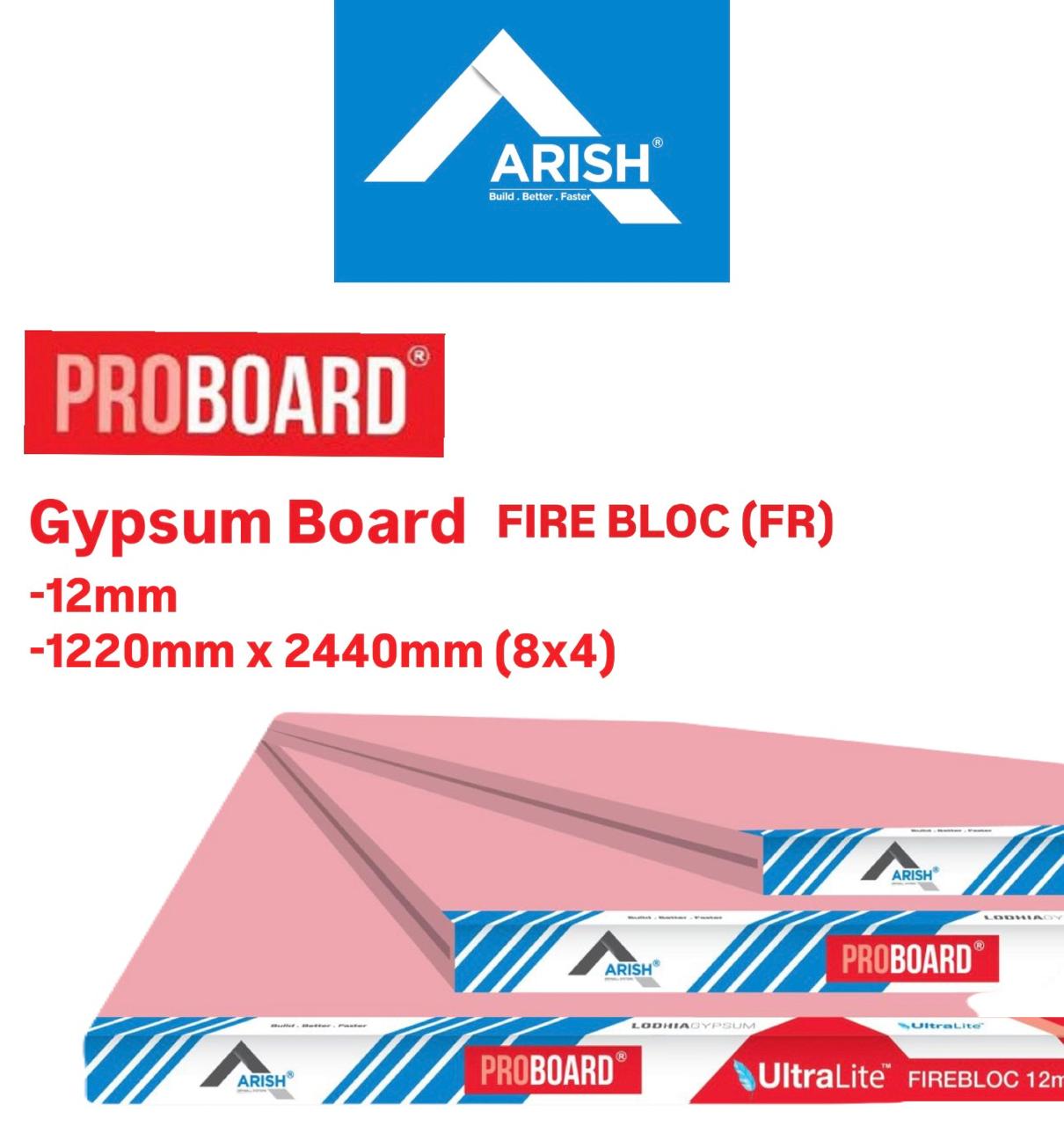 Arish Gypsum Board Fire Bloc (FR)