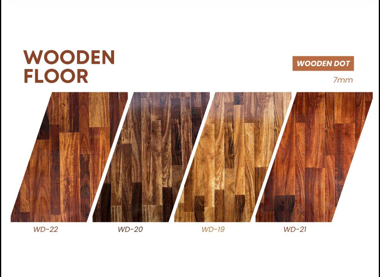 Wooden Dot 7mm Semi-Gloss U-Groove Wooden Flooring – 48" x 8" Premium Planks