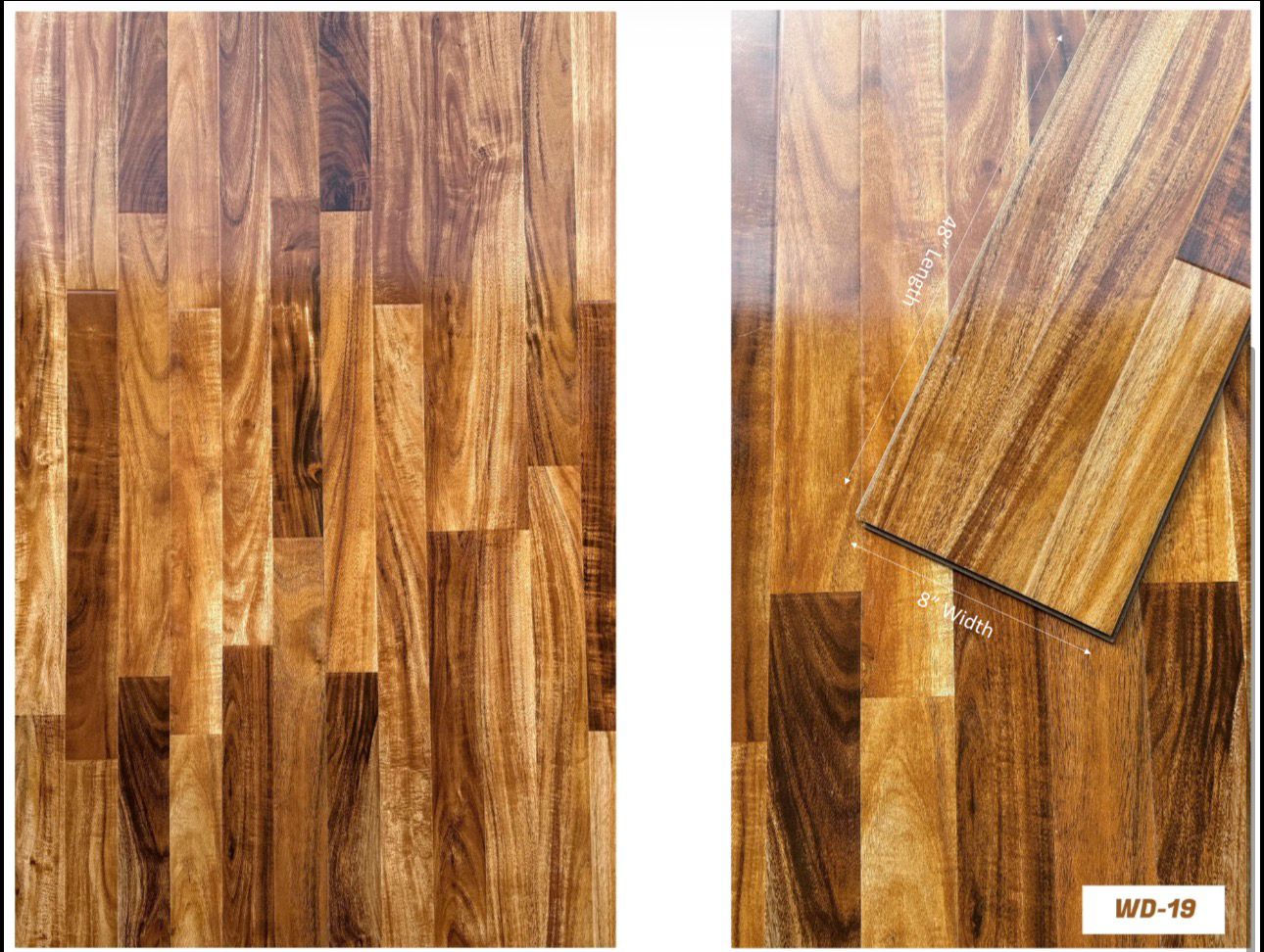 Wooden Dot 7mm Semi-Gloss U-Groove Wooden Flooring – 48" x 8" Premium Planks